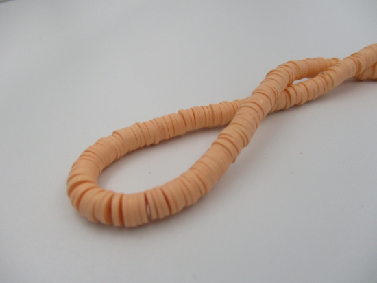 Rubber Disc Beads 6mm/ 40cm Peach