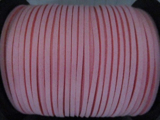 Flat Suede Cord 2.5mm Baby Pink 90m