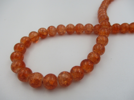 Crackle Glass 8mm Orange +/-105pcs