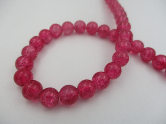 Crackle Glass 8mm Pink +/-105pcs