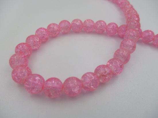 Crackle Glass 8mm Lt Pink +/-105pcs