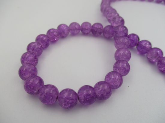 Crackle Glass 10mm Purple +/-82pcs