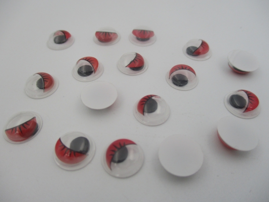 Googly Eyes 15mm +/-25pcs Red