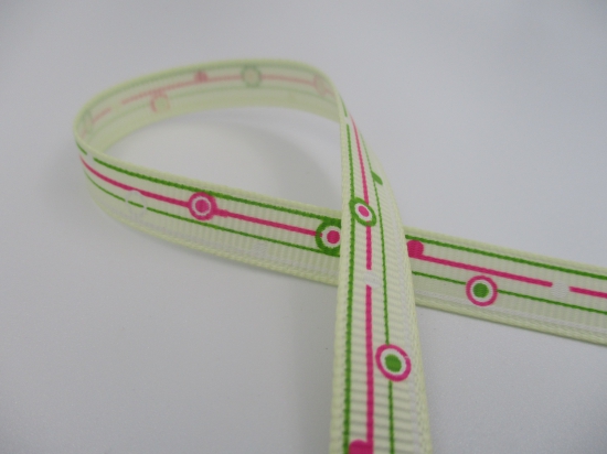 Petersham Ribbon 10mm Printed 1m