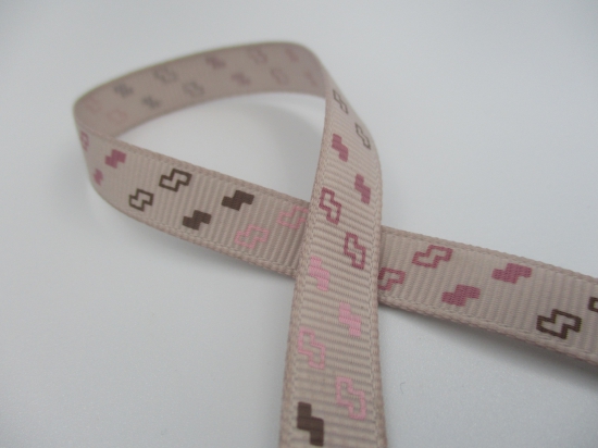 Petersham Ribbon 10mm Printed 1m