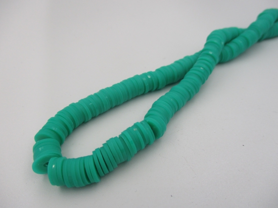 Rubber Disc Beads 8mm  40cm Dk Green