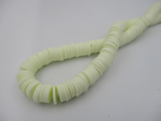 Rubber Disc Beads 8mm  40cm Lt Yellow