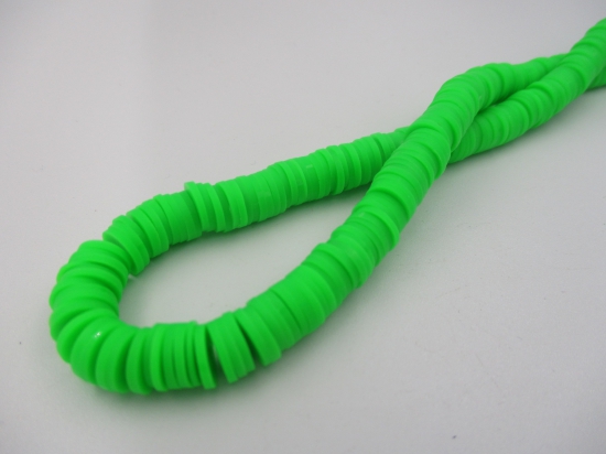 Rubber Disc Beads 8mm  40cm Green