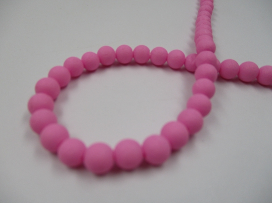 CERAMIC BEADS 6MM +/-75PCS PINK