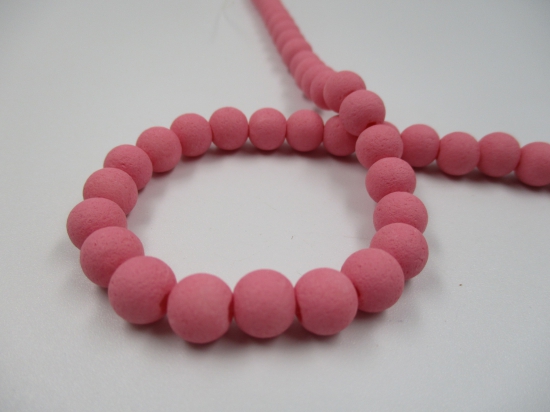 CERAMIC BEADS 8MM +/-52PCS PINK