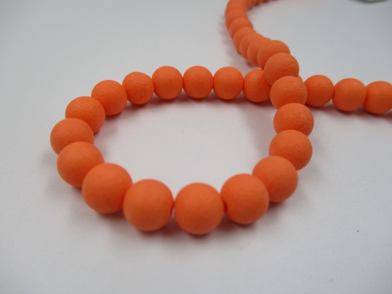 CERAMIC BEADS 8MM +/-52PCS ORANGE