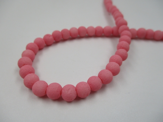 CERAMIC BEADS 6MM +/-75PCS LT PINK