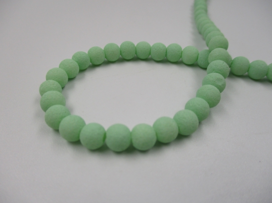 CERAMIC BEADS 6MM +/-75PCS LT GREEN