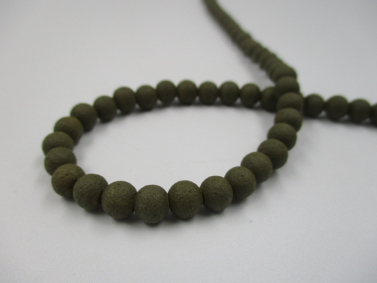 CERAMIC BEADS 6MM +/-75PCS DK GREEN