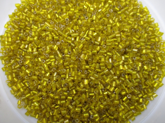 Bugle Beads Half Cut Foil Yellow 450g