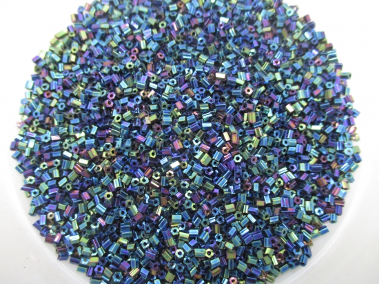 Bugle Beads Half Cut Oil Slick 450g