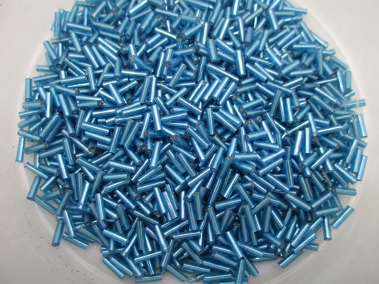 Bugle Beads Foil Turq 450g