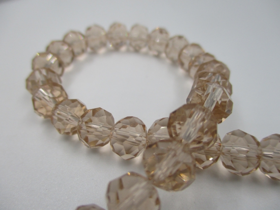 Crystal Disc Lt Brown 8mm +/-60pcs