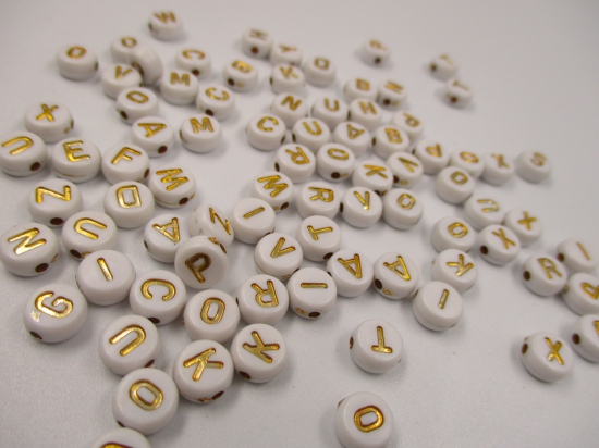 Disc 7x4mm Acrylic 250g WHITE GOLD