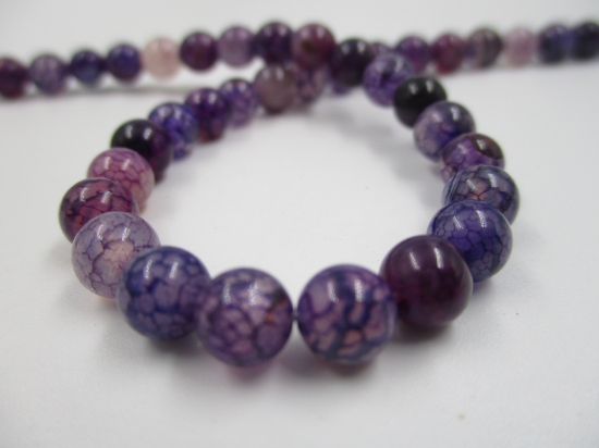 Purple Dragon Agate 6mm +/-65pcs