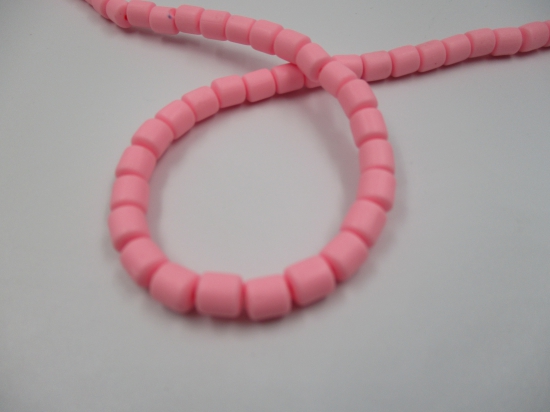 Polymer Clay Barrel 6x6mm 40cm Lt Pink