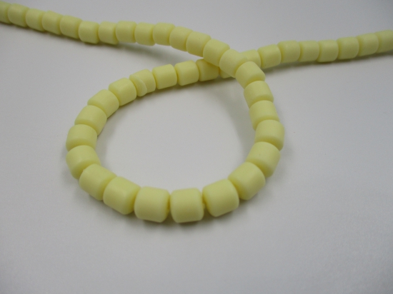 Polymer Clay Barrel 6x6mm 40cm Lt Yellow