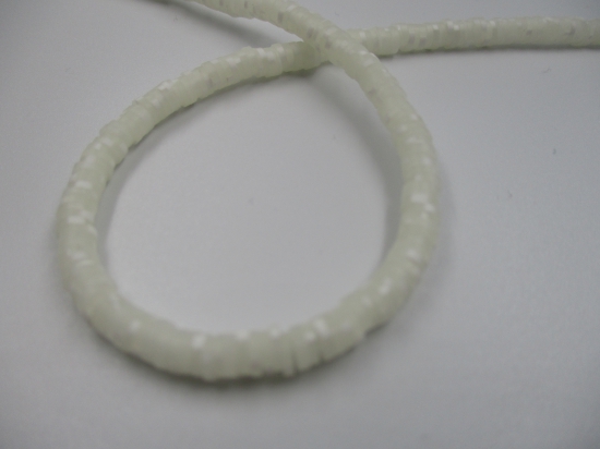 Polymer Clay Disc 4mm  40cm Clear/White