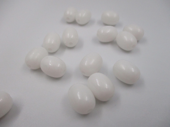 PONY BEADS 9X12MM OVAL WHITE 250G