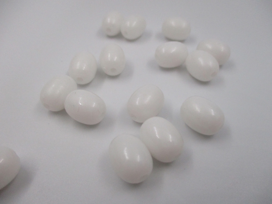 PONY BEADS 9X12MM OVAL WHITE 250G