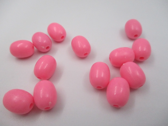 PONY BEADS 9X12MM OVAL PINK 250G
