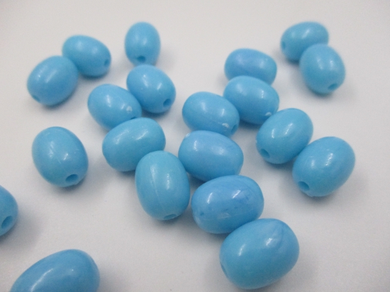 PONY BEADS 9X12MM OVAL TURQ 250G