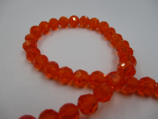 Crystal Round 6mm Dk Orange +/-90pcs