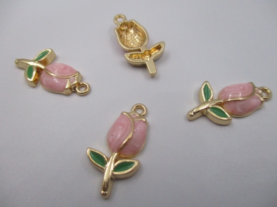 Charm Rose 4pcs Lt Pink