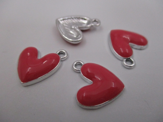 Charm Heart 4pcs Pink