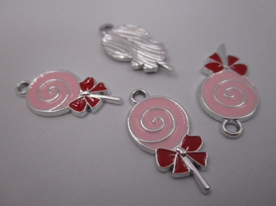 Charm Lollipop 4pcs Pink