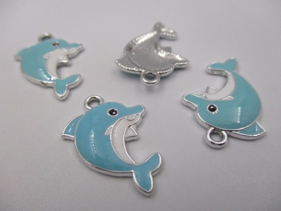 Charm Dolphin 4pc Turq