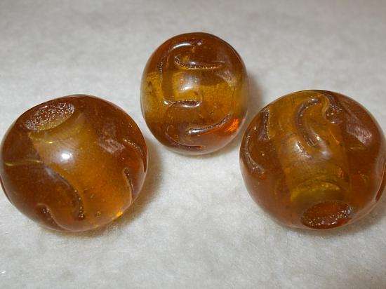 Chunky Glass 26mm +/-6pcs Brown