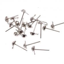 EAR STUD WITH LOOP 4MM NICKEL 50PCS