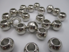 PONY BEADS 9X12MM 250G SILVER