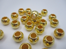 PONY BEADS 9X12MM 250G GOLD