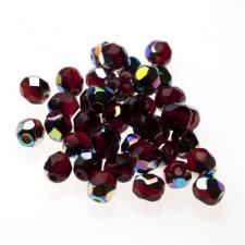 Czech Fire Polish Beads 100P 4mm Round - 90110 - 28101