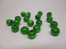 WOOD BEADS 14MM GREEN 125G