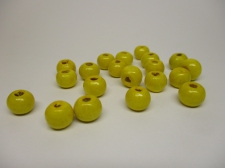 WOOD BEADS 14MM YELLOW 125G