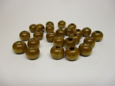 WOOD BEADS 12MM LT BROWN 125G