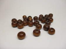 WOOD BEADS 8MM BROWN 125G