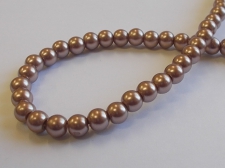 GLASS PEARLS 6MM BROWN