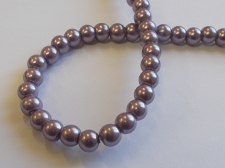 GLASS PEARLS 6MM PURPLE