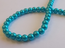 GLASS PEARLS 6MM TURQ