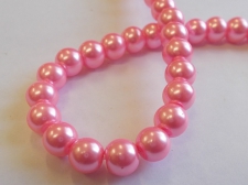 GLASS PEARLS 8MM PINK