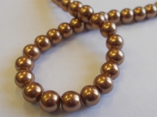 GLASS PEARLS 8MM BROWN